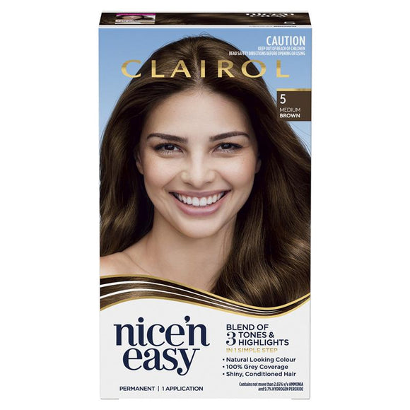 Clairol Nice N Easy 5 Natural Medium Brown Permanent Hair Colour