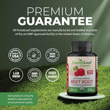 ForestLeaf Organic Beet Root Capsules with Ginger and Grape Seed 1000mg Serving - 20:1 Beetroot Extract - Supports Blood Flow and Energy - Beets Supplements with Organic Beet Root Powder, 120 Count