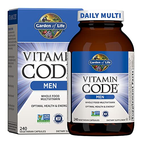 Garden Of Life Multivitamin for Men - Vitamin Code Men's Raw Whole Food Vitamin Supplement with Probiotics, Vegetarian, 240 Capsules