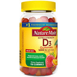 Nature Made Extra Strength Vitamin D3 5000 IU (125 mcg) per serving, Dietary Supplement for Bone, Teeth, Muscle and Immune Health Support, 150 Gummies, 75 Day Supply