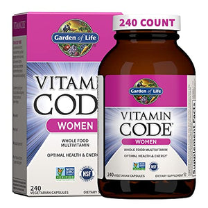 Garden of Life Multivitamin for Women, Vitamin Code Women's Multi, Whole Food, Vitamins, Iron, Folate not Folic Acid, Probiotics, Vegetarian Supplements for Womens Energy, 240 Count