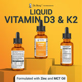 Dr. Berg Liquid Vitamin D3 & K2 Supplement - For Bone, Teeth, Mood & Immune Health - Vitamin D3 & K2 Drops for Adults - 1 fl oz