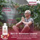 MaryRuth Organics Men's 40+ Multivitamin Liposomal with Hormonal Support Enhanced Absorption | Immune Support | Reproductive Health | Increase Energy Supplement for Men | Sugar Free | 15.22oz