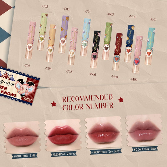 Flower Knows Circus Series Matte Lipstick /Satin Lipstick 12 colors for choice 2g/piece