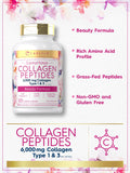 Carlyle Collagen with Vitamin C | 6000mg | 120 Caplets | Multi Collagen Peptide Pills | Type 1 and 3 | Non-GMO, Gluten Free, Grass Fed