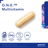 Pure Encapsulations O.N.E. Multivitamin - Once Daily Multivitamin with Antioxidant Complex Metafolin, CoQ10, and Lutein to Support Vision, Cognitive Function, and Cellular Health* - 1-Month Supply