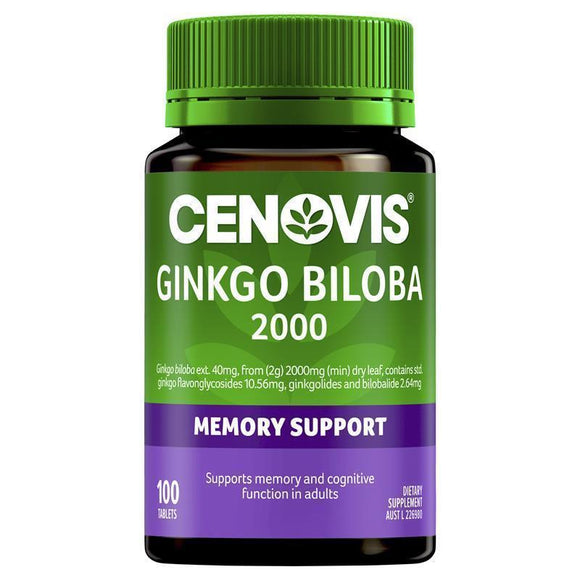 Cenovis Ginkgo Biloba 2000 for Memory Support - 100 Tablets