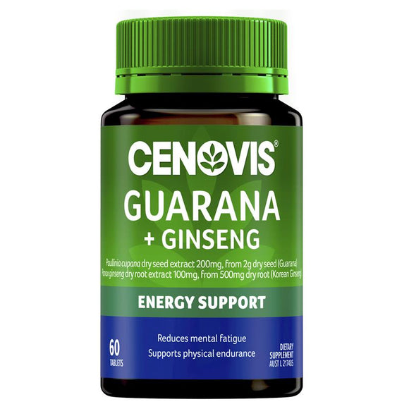 Cenovis Guarana & Ginseng for Energy & Stamina Support - 60 Tablets