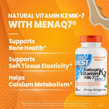 [READY] Doctor's Best, MK-7, Featuring MenaQ7 Natural Vitamin K2, 100 mcg, 60