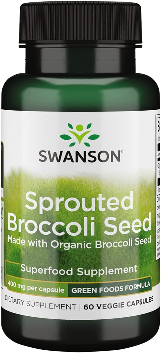 [READY] Swanson Made with Organic Sprouted Broccoli Seed 400 Milligrams 60 Veg Capsules