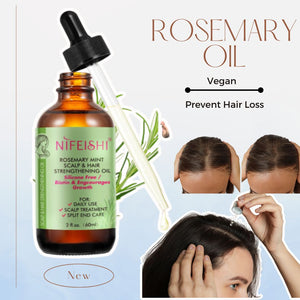 Hair Growth Oil (2.02Oz), Rosemary Oil for Hair Growth Organic, Rosemary Mint Scalp & Hair Strengthening Oil with Biotin & Essential Oils, Cold Pressed Oil For Hair Growth, Damaged Hair & Dry Skin