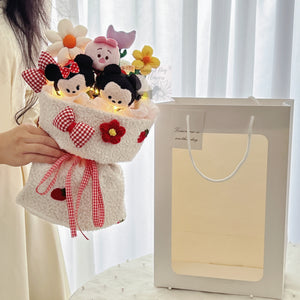 Disney Plushie Doll Bouquet Winnie The Pooh Bear Mickey Mouse Minnie Gift Present Anniversary Valentine Graduation