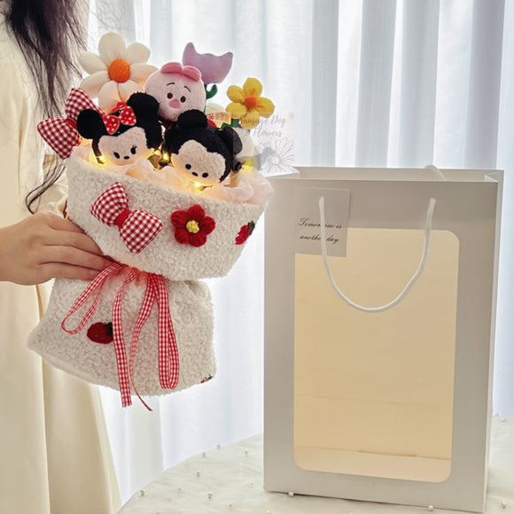 Disney Plushie Doll Bouquet Winnie The Pooh Bear Mickey Mouse Minnie Gift Present Anniversary Valentine Graduation