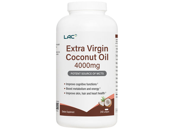 LAC SUPERFOODS Extra Virgin Coconut Oil 4000mg (240 softgels)