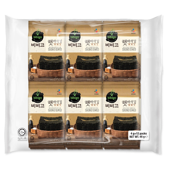 CJ Bibigo Savory Roasted Korean Seasoned Seaweed 12 x 4 g [Korean]