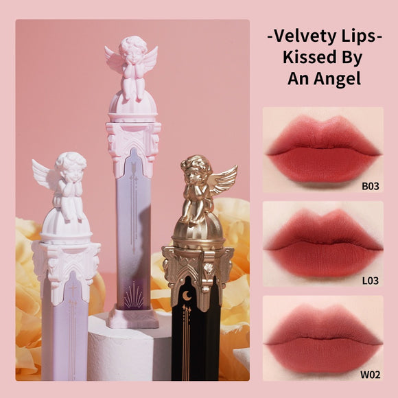 Flower Knows Little Angel Feather Lip Glaze Matte Lipstick Velvet Lip Putty Light Durable White 4g