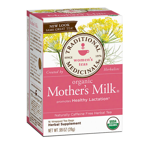 Organic Mother's Milk Lactation Tea, Naturally Caffeine Free, 16 Wrapped Tea Bags