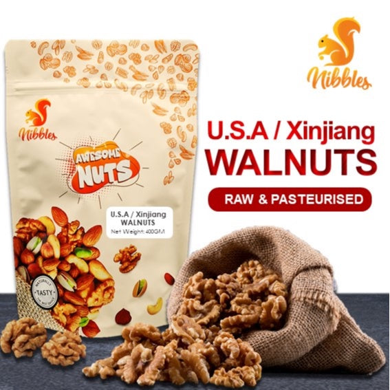 [iTonic] U.S.A Walnut (Raw and Pasteurized for safe consumption) (800g Bulk Price) 2 x 400g Packaging