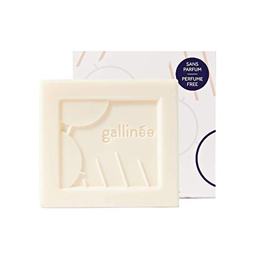 Gallinée Perfume Free Cleansing Bar - Ultra Soft Natural Cleansing Bar with Prebiotics and Lactic Acid, Perfect for Sensitive / Intimate Body Areas, 100g