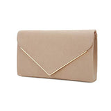 Charming Tailor Faux Suede Clutch Bag Elegant Evening Purse for Wedding/Prom/Black-tie Events (Nude)