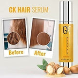 GK HAIR Global Keratin 100% Organic Argan Oil Anti Frizz Hair Serum (1.69 Fl Oz/50ml) Styling Smoothing Strengthening Hydrating & Nourishing Heat Protection Shine Frizz Control Dry Damage Hair Repair