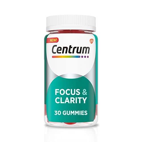 Centrum Focus & Clarity, Focus Supplement with 250 mg Cognizin Citicoline for Focus, Attention and Alertness - 30 Adult Gummies