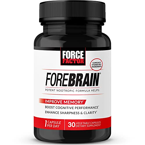 Force Factor Forebrain Nootropic Brain Supplement to Improve Memory, Boost Focus, Increase Mental Energy, and Support Brain Health with Caffeine, Bacopa, and Huperzine A, 30 Capsules