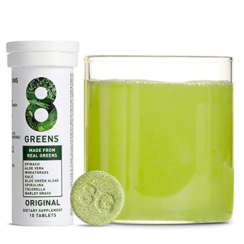 8Greens Immunity and Energy Effervescent Tablets - Packed with 8 Powerful Super Greens (1 Tube / 10 Tablets)