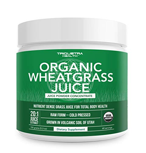 Organic Wheatgrass Juice Powder - Grown in Volcanic Soil of Utah - Raw & BioActive Form, Cold-Pressed Then CO2 Dried - Complements Barley Grass Juice Powder - 5.3 oz