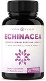 Echinacea Extract 1000mg Supplement with Goldenseal, Elderberry, Organic Reishi, Ginger, Vitamin C & Zinc - BioPerine for Superior Absorption - Immune System Boost & Overall Wellness Vegan Capsules