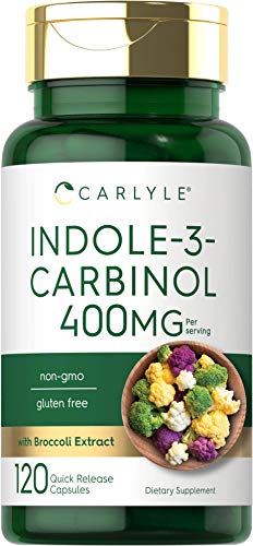 Indole-3-Carbinol (I3C) 400mg | 120 Capsules | Advanced Formula with Broccoli Extract | Non-GMO, Gluten Free | by Carlyle