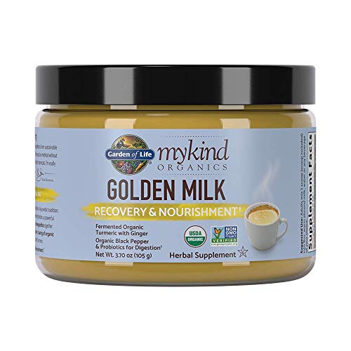 Garden of Life mykind Organics Golden Milk Recovery & Nourishment Powder - 44mg Turmeric Curcumin (95% Curcuminoids), Ashwagandha - Organic Non-GMO Vegan & Gluten Free Herbal Supplements, 30 Servings