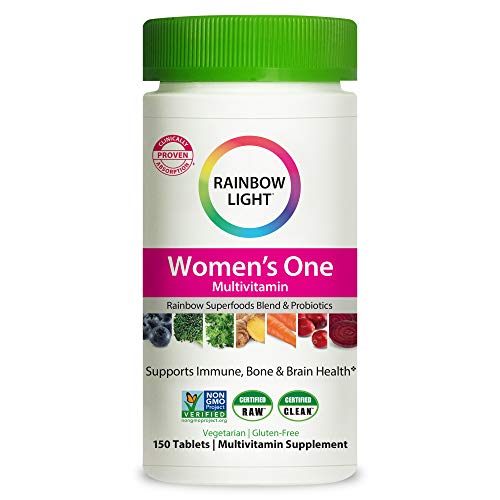 Rainbow Light Women’s One Multivitamin for Women with Vitamin C, Vitamin D, & Zinc for Immune Support, Clinically Proven Absorption of 7 Key Nutrients, Non-GMO, Vegetarian & Gluten Free, 150 Tablets