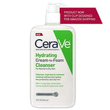 CeraVe Hydrating Cream-to-Foam Cleanser | Makeup Remover and Face Wash With Hyaluronic Acid | Fragrance Free | 19 Ounce