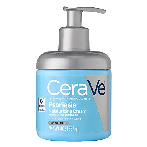 CeraVe Moisturizing Cream for Psoriasis Treatment | 8 Oz | With Salicylic Acid & Urea for Dry Skin Itch Relief | Fragrance Free