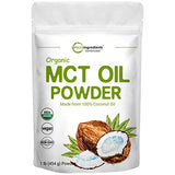 Micro Ingredients Organic MCT Oil Powder,1 Pound(16 Ounce), C8 MCT Oil for Coffee Creamer, Delicious for Tea, Smoothie, Drink and Beverage, No GMOs, Keto Diet and Vegan Friendly.