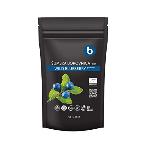 Bobica's Premium European Organic Wild Blueberry Powder | from Freeze Dried Wild Blueberries, Bilberries | Antioxidant Superfood | Non-GMO, Gluten-Free, Raw | Vegetarians & Vegans | 2.65oz /75g |