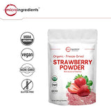 Organic Strawberry Freeze Dried Powder, 10 Ounce, Strawberry Powder for Baking, Best Super Foods for Smoothie & Beverage Blend, Non-GMO and Vegan Friendly