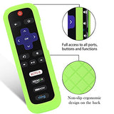 2 Pack Remote Case for Roku, Battery Cover for TCL Roku Smart TV Steaming Stick Remote, Roku TV Remote Cover Silicone Protective Controller Universal Sleeve Skin Glow in The Dark Blue and Green
