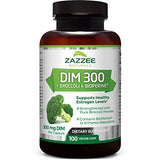 Zazzee DIM 300 mg, 100 Vegan Capsules, Plus 10 mg BioPerine, 100 Day Supply, Plus Pure Organic Broccoli Extract, Vegan and Non-GMO, 300 mg of DIM per Capsule