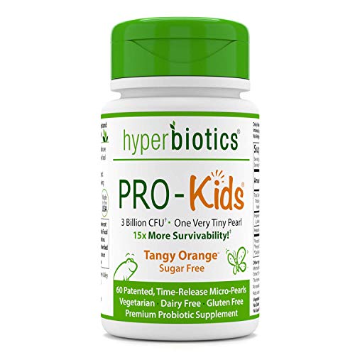 Hyperbiotics PRO-Kids: Probiotics for Kids, Patented Delivery System, 15X More Survivability Than Capsules, Digestive and Immune Support, 60 Sugar Free Time-Release Pearls for Children
