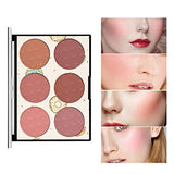 KYDA 6 Colors Face Blush Palette,Light Luxury Blush Palette Matte Blush Powder Bright Shimmer Face Blush,Contour and Highlight Blush Palette with Blush Brush, by Ownest Beauty-Set A