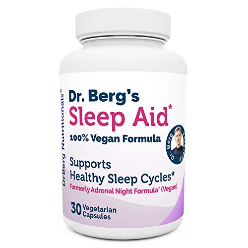 Dr. Berg Sleep Aid Vegan Formula – All-Natural Support for Normal Sleep Cycles to Fight Fatigue & Aid Stress – Best Non-Habit-Forming Supplements (1 Pack)