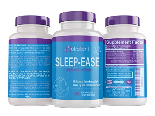 #1 Sleep Aid Supplement Pills + Melatonin, Valerian, Vitamin B6, Chamomile, Magnesium + All Natural Non Habit Forming Sleeping Pill Works Fast - Mood Support, Anxiety & Insomnia Relief - 60 Capsules
