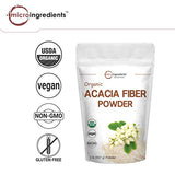 Micro Ingredients Organic Acacia Fiber Powder, 2 Pound (32 Ounce), Plant Based Prebiotic Superfood for Gut Health, Non-GMO and Vegan Friendly