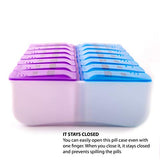 2 Pack - Pill Organizer case, 7 Daily compartments, AM PM Slot, Weekly dosis Container, Medicine Holder, Pills Medication Dispenser, Vitamin, Supplement, Perfect f/Travel, Ideal for Purse BS0096J