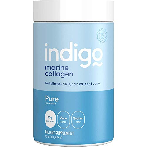 Indigo Marine Collagen | Wild Caught Fish Collagen Powder | Hydrolyzed Multi-Collagen Peptides | Amino Acids for Hair, Skin, Nails | 10.6 Ounces, Unflavored