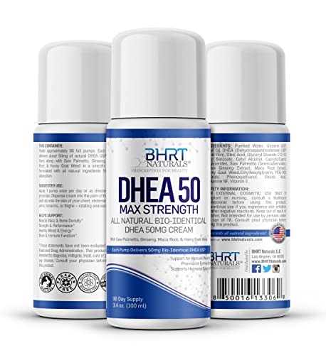 DHEA Cream 50mg for Men & Women Bioidentical DHEA USP Natural - Natural Energy Supplement, Mood Boost for Healthy Aging, Support Hormone Balance - 90 Day Supply, USA Made, Pharmacist Formulated