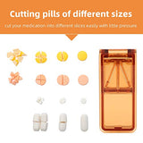 2-Pack Pill Cutter - Pill Splitter with Stainless Steel Blade for Cutting Small Pills or Large Pills in Half, Easy Cut Pills for Tablet Vitamin and Big Medicine. (Brown)