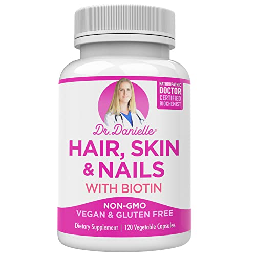 Hair Skin and Nails Vitamins for Women and Men– Biotin 5000 mcg Supplement to Support Normal Hair Growth and Glowing Skin, Organic Coconut Water, Rice Phytoceramides